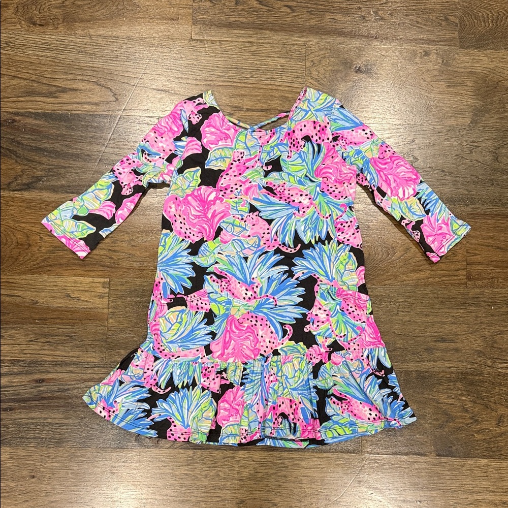 Lilly Pulitzer Kids Floral Dress - Pink, Blue, Green